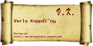 Verle Koppány névjegykártya